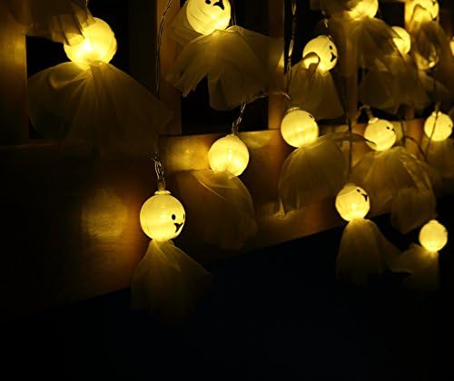 Velice Battery Operated LED Fairy String Lights 20 Ghost Lights Halloween Christmas Decoration Lights (Ghost light B)