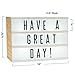 ENZZONE 380 Tiles, Woodgrain Effect Dimmable Cinema Light Box, Unique Kids Night Light, Cinematic Vintage Marquee Sign with Changeable Letters and Fun Symbols |USB Mains Power Plug Adapter