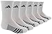 adidas Kids-Boy's/Girl's Cushioned Crew Socks (6-Pair), White/Black/Light Onix, Medium
