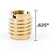 EZ Lok 400-624, 3/8-24 Insert for Hard Wood, Brass, Lot of 10
