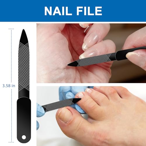 Nail Clippers for Men Thick Nails - 16mm Sharp Wide Jaw Opening Toenail Clippers for Seniors Thick Nails Cutter, Black