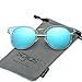 SojoS Fashion Polarized Sunglasses for Women UV400 Mirrored Lens SJ1057 With Silver Frame/Blue Mirrored Lens
