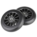 Kutrick 100mm Scooter Wheels - 100mm Pro Kick Scooter Wheels Replacement Pair - Smooth Bearing Installed | Plastic Core 100mm Scooter Wheels for Razor Fuzion Scooters with 100mm Wheels