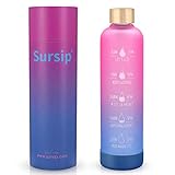 Sursip 32 oz Glass Water Bottle With Stylish Bamboo