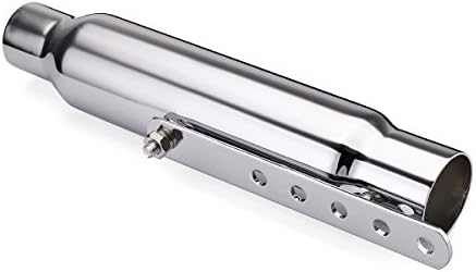 PeroFors 12 inch 32cm Short Motorcycle Exhaust Muffler Pipe For Harley Cafe Racer - Silver