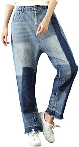 SUGIRLS Women's New Casual Baggy Vintage Boyfriend Harem Jeans Denim Pants With Pockets Style 1