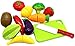 Little Treasures Kids Play Cutting Fruits and Vegies Toy Small Set Pretend Food Playset Fruit Pieces to be Sliced up with Knife and Cutting Board, Multicolored, 12 Piece