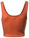 Xpril Basic Solid Sleeveless Crop Tank Tops Orange Size M
