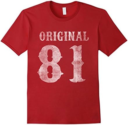 Mens 1981 Birthday Vintage T-shirt 81st Birthday Men Women kids 2XL Cranberry