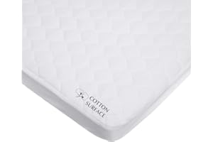 American Baby Company Waterproof Cradle/Bassinet Mattress Protector, Quilted Cotton Fitted Cradle/ Bassinet Mattress Pad Cover, White, 36" x 18"