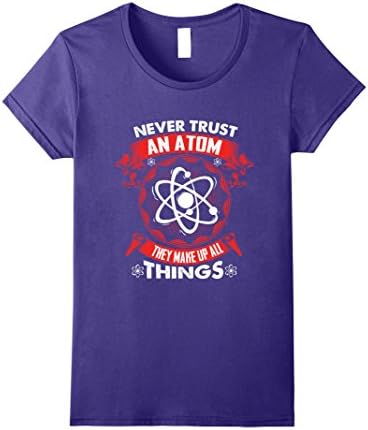 Womens Never Trush an Atom Science tShirt Medium Purple
