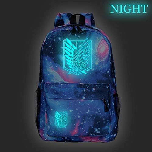 Anime Backpack Unisex Daypack Shoulder School Laptop Travel Bag Schoolbag for Teenagers Girls Boys Adults Attack On Titan Luminous 2