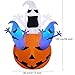PETUOL Halloween Inflatable Decoration Pumpkin Ghost,5 Foot Airblown Pumpkin with 3 Ghosts for Home Yard Garden Indoor and Outdoor Decor Led Breath Light