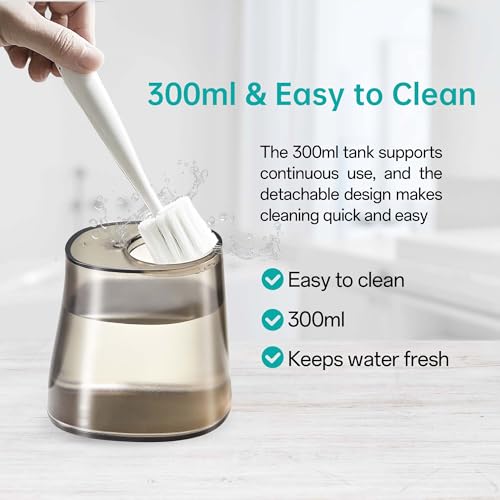 PERECT Portable Water Flosser for Teeth Cleaning, Travel Water Flossers for Teeth & Braces, 300ML Cordless Oral Irrigator with 3 Modes, 4 Tips, USB Rechargeable, IPX7 Waterproof (Black)