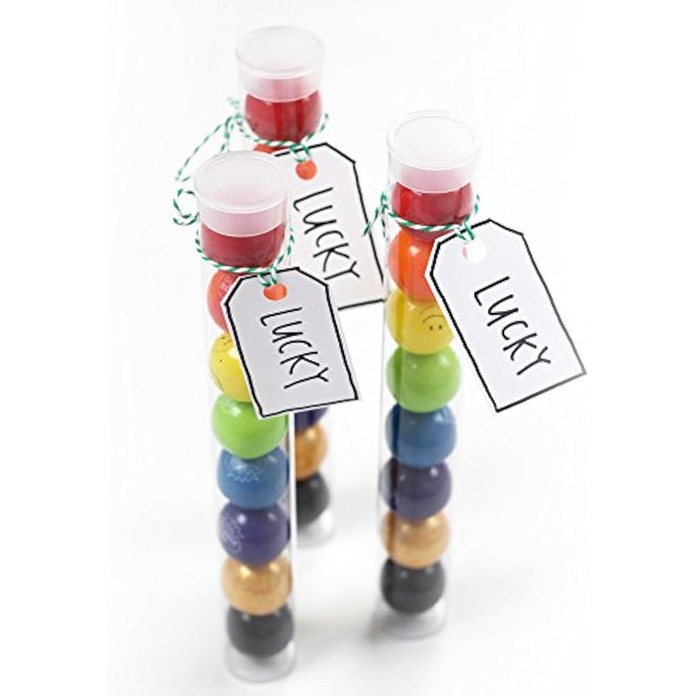 6 Count Clear Gumball Tubes 8Inx1In Clear Plastic With Frosted Cap 6