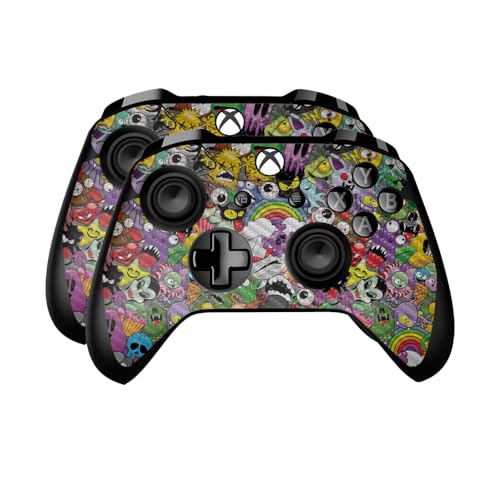 Carbon Fiber Skin Compatible with Microsoft Xbox One Controller (2 Pack) - Mons…