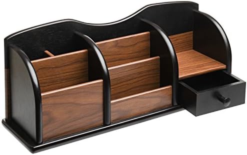 Mygift Wooden Desktop 8 Compartment Office Supplies Organizer With
