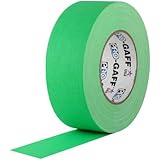 2" Width ProTapes Pro Gaff Premium Matte Cloth Gaffer's Tape With Rubber Adhesive, 50 yds Length x, Fluorescent Green (Pack of 1)