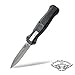 Best.Buy.Damascus1 OTF Knives Double Action Out The Front Safety Knife 440c Steel Gray Kirsite Handel + Brass Keychain + Oak Wood Stainless Steel Brass Bloster Folding Pocket Knife