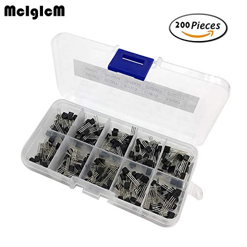 Bipolar Junction Transistor,Triode,Transistor Assortment Kit,Resistance element,Roy Transistor Assortment Kit 10value 200PCS, Transistors Box Pack for BC337 BC327 2N2222 2N2907 2N3904 2N3906 S8050 S85