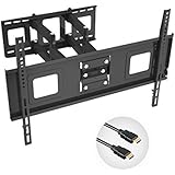 Fleximounts TV Wall Mount Bracket for 32-70 inch TV, Full Motion Articulating Arms with Tilting Swivel, 18 Inches Arm, Max VESA 600x400mm and 132 lbs, with 10 ft HDMI Cable