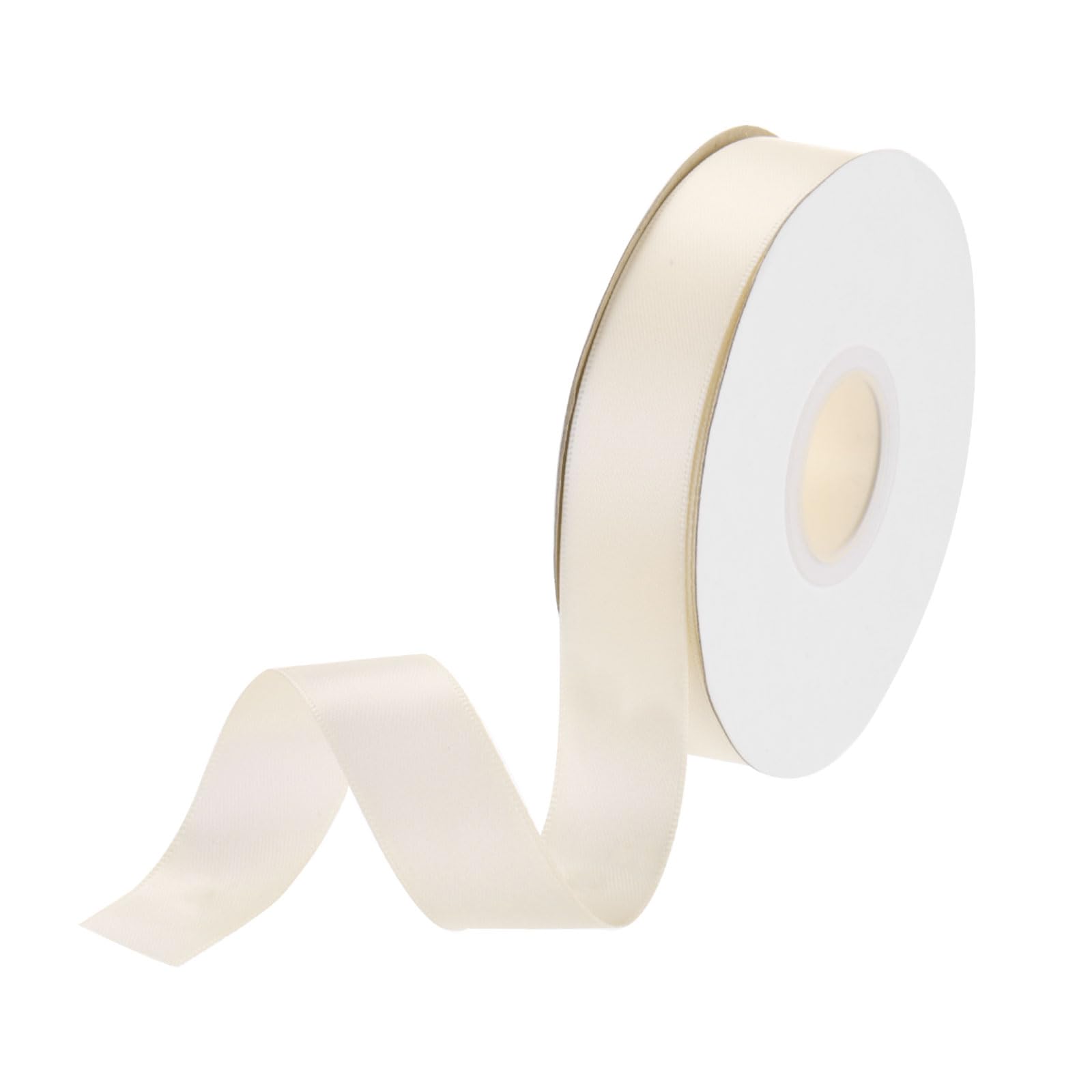 DMiotech 20mm Satin Ribbon 23m/75ft Thin Double Face Fabric Grosgrain Ribbon for Gift Wrapping Floral Hair Flower Bouquet, Beige