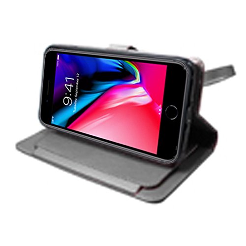 for 5.5" iPhone 8 + PLUS case iPhone 7 +PLUS Case Phone Case Tortilla Wallet Wrap Detachable Bumper Stand Pouch Purse Screen Flip Cover (Black)