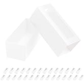 BAKIPACK 30 Macaron Boxes for 4 or 5, White Macaron Boxes with Clear Window, 4.8" x 1.9" x 1.9" Macaron Packaging Gift Boxes,