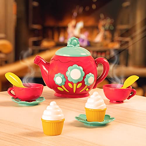 Battat Musical Tea Playset Kids Tea Party Set and Teapot with Sounds for Kids Age 3 Years+