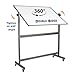 Magnetic Mobile White Board Dry Erase Board Double Sided Whiteboard Rolling Wheels 4 Markers Eraser Magnets Ruler Large Writing Standing Easel Stand Easy Adjustable Flip Portable Display 36 x 48 inch