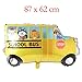Big Toy Car Foil Ballon Kids Baby Shower Boy Tank Plane Ambulance Bus Fire Truck Birthday Party Decoration Train Cars Balloons (School bus)