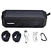 Solar Power Bluetooth Speaker Nuboom Outdoor w. 55+ Hours Playtime, 10W Stereo Subwoofer Bass 4400mAh Power Bank MicroUSB/Solar Charged IPX5 Splashproof and Bluetooth 4.0 Connection (Surface Black)