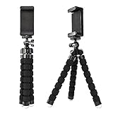 Tripod,AFUNTA Strong Flexible Tripod Stand with Free Mobile Cell Phone Holder, Mini Tripod for Travel with Flexible Top and Legs for GoPro / Digital Camera and Most Brands Smartphone