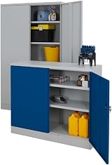BiGDUG Essentials PPE Cabinet Blue Steel Lockable Safety Cupboard 4 Shelves view 4