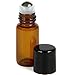 Vivaplex, 12, Amber, 3 ml Glass Roll-on Bottles with Stainless Steel Roller Balls - Dropper included