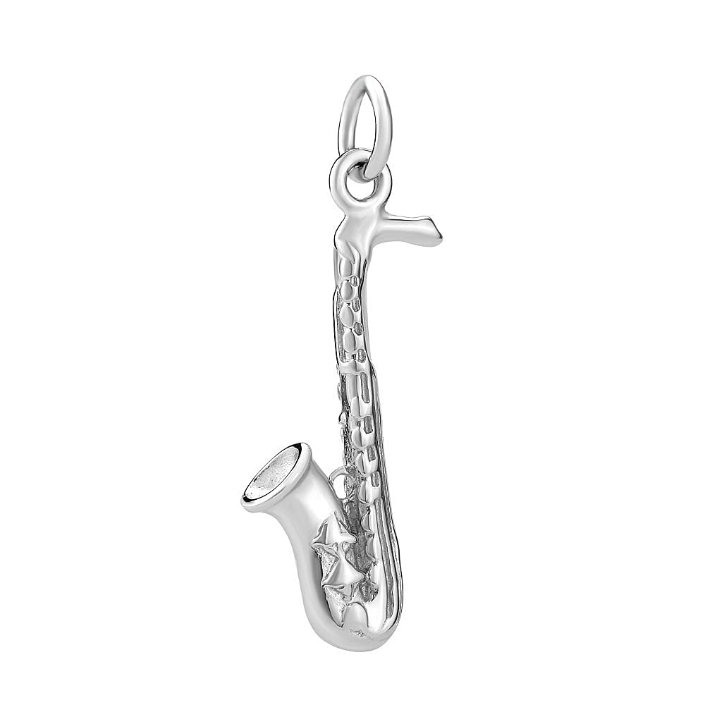 SILVEGO 925 Sterling Silver Pendant Saxophone 8 x 28 mm