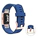 Wearlizer Compatible with Charge 2 Bands Accessories Silicone Strap Replacement Charge 2 Special Edition Lavender Rose Gold Buckle Blue