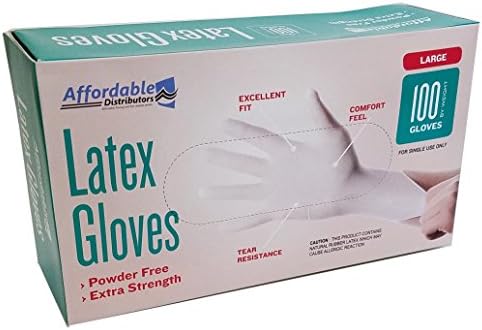 Disposable Gloves by Affordable Distributors - Latex Rubber Gloves The Ideal Food Service Gloves, Size Large