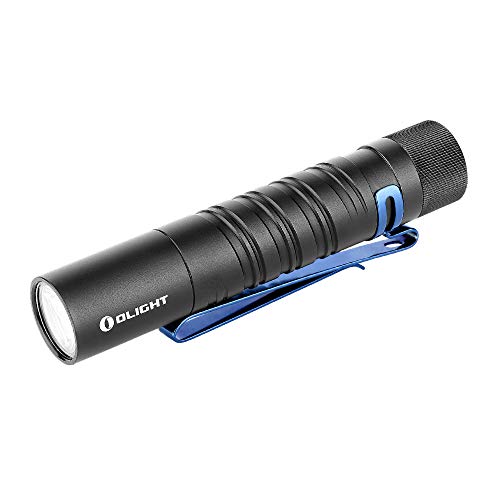 olight i5t eos - linterna edc delgada de 300 lúmenes, doble salida para camping y senderismo, linterna con interruptor trasero con distancia de haz de 196 pies, alimentada por una sola batería aa, color negro