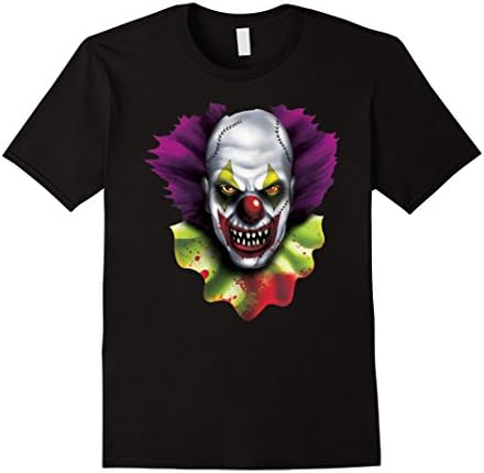 Mens Scary Evil Clown Custom T Shirt 3XL Black