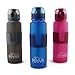Genius Earth Foldable Water Bottle - Collapsible, Portable, Silicone Drink Bottle for Hiking, Sports & Travel. Lightweight, Reusable Bottles for Men, Women and Kids. BPA Free. 22oz