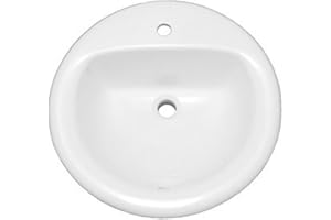PROFLO PF191R Rockaway 19" Circular Vitreous China Drop In Bathroom Sink with Overflow and 1 Faucet Hole at 0" Centers - White