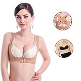 Lifemall Women Chest Brace Up Hunchback Posture Shape Corrector X Strap Vest (M, Beige)
