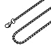 Bowisheet 2-7MM Black Square Rolo Chain Stainless Steel Round Box Necklace Men Women Jewelry