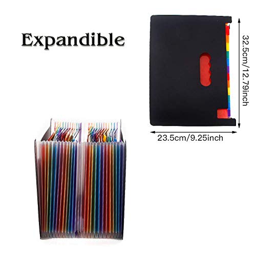 24 Pockets High Capacity Multicolour Expanding File Organiser Folder