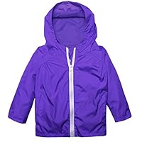 BELLE-LILI Kids Lightweight Waterproof Hooded Jacket Raincoat Hoodies with Pockets (3T, Dark Blue)