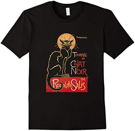 Mens Vintage Tournee du Chat Noir Black Catt T-Shirt Large Black