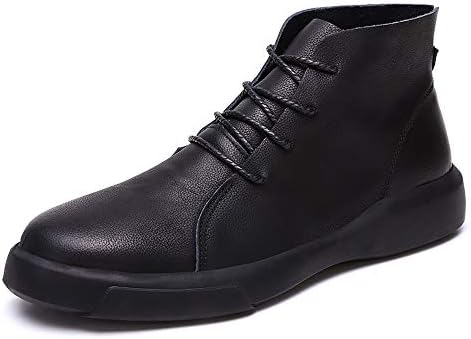 CEKU Men's Chelsea Martin Boots Fashion Leather Comfortable Lace-up Casual Ankle Chukka Shoes