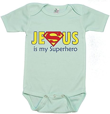 " Jesus is my superhero " Custom Boutique Baby bodysuit onesie.