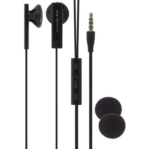 New Original OEM HTC Black Wired Stereo Headset Headphone Earphone Earbud with Remote Controller,Mic, 36H00880-04M